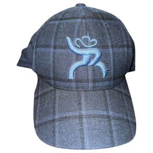 Boys Youth Size Blue Plaid Hooey Roughy Flextfit Hat
